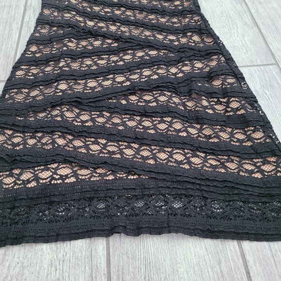 Max Studio Lace Sheath Dress Black Nude Lined Women's Size XS - Picture 7 of 15